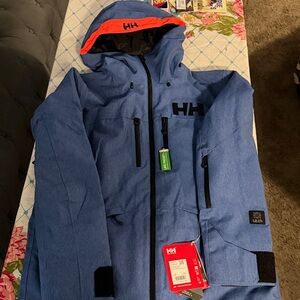 Helly Hansen Men's Garibaldi 2.0 Insulated Ski Jacket Blue and Orange Ski Jacket